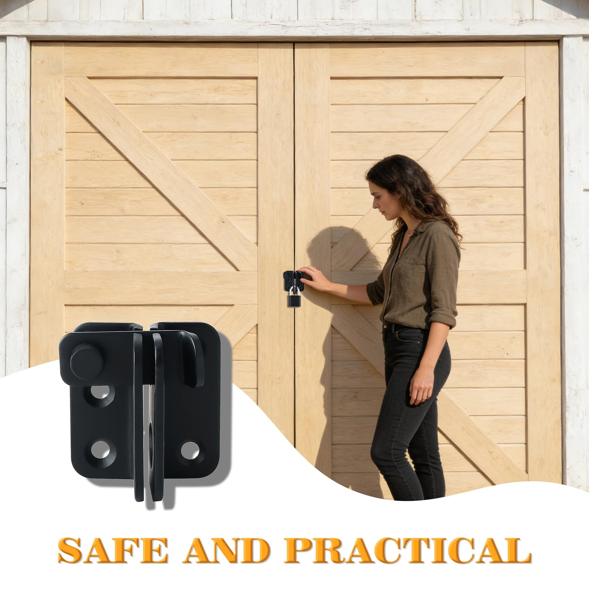 Black Flip Latch Gate Latch