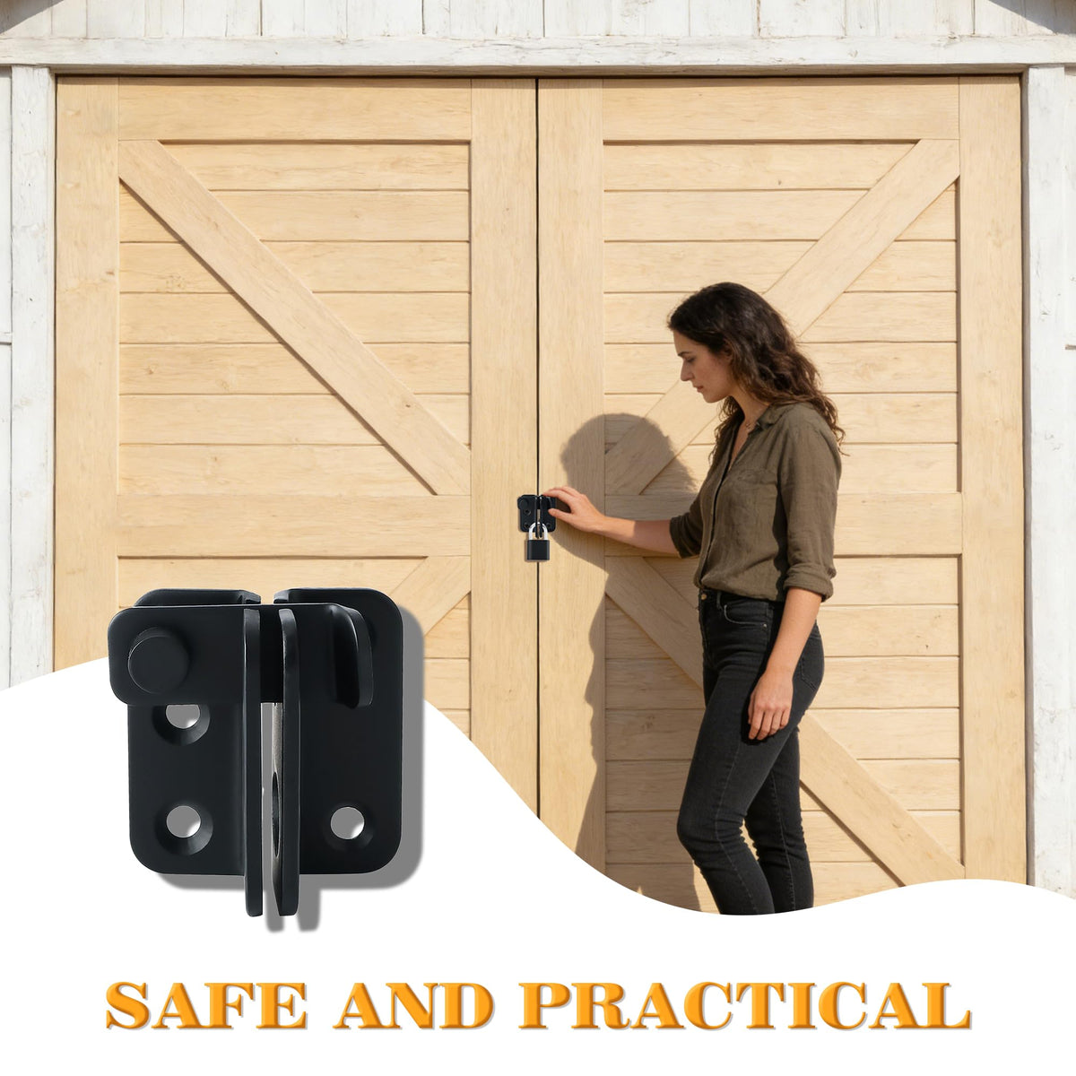 Black Flip Latch Gate Latch