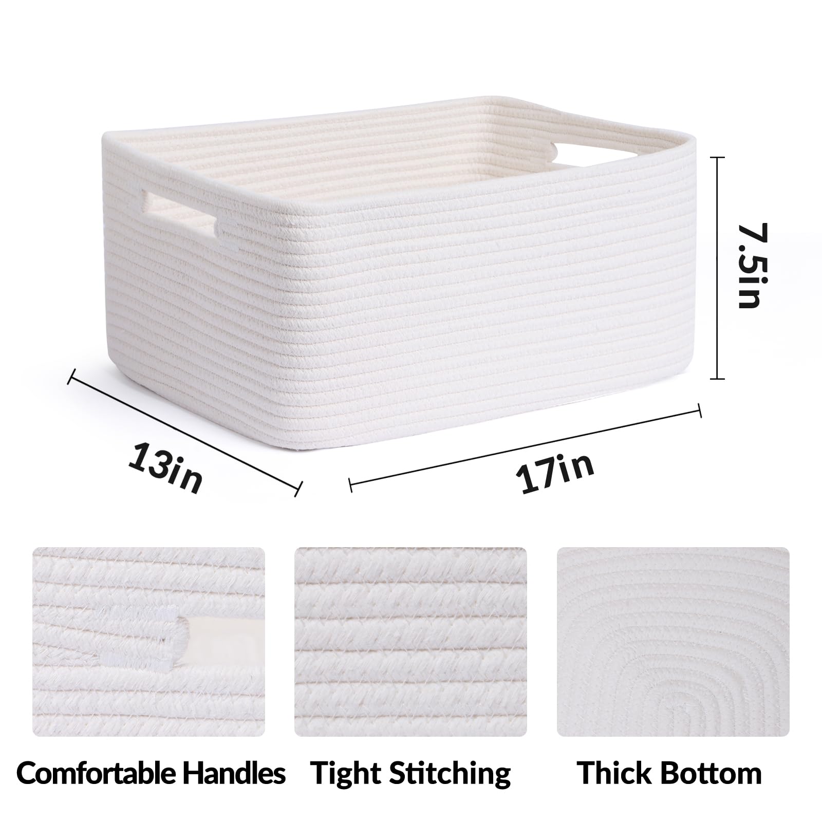Large Storage Baskets for Shelves (2 Count)