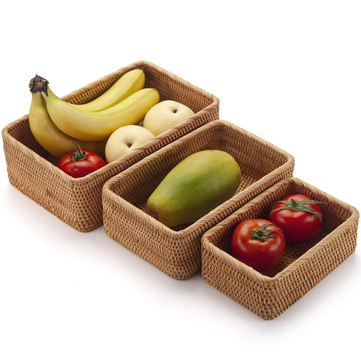 Rattan Storage Baskets (3 Count)