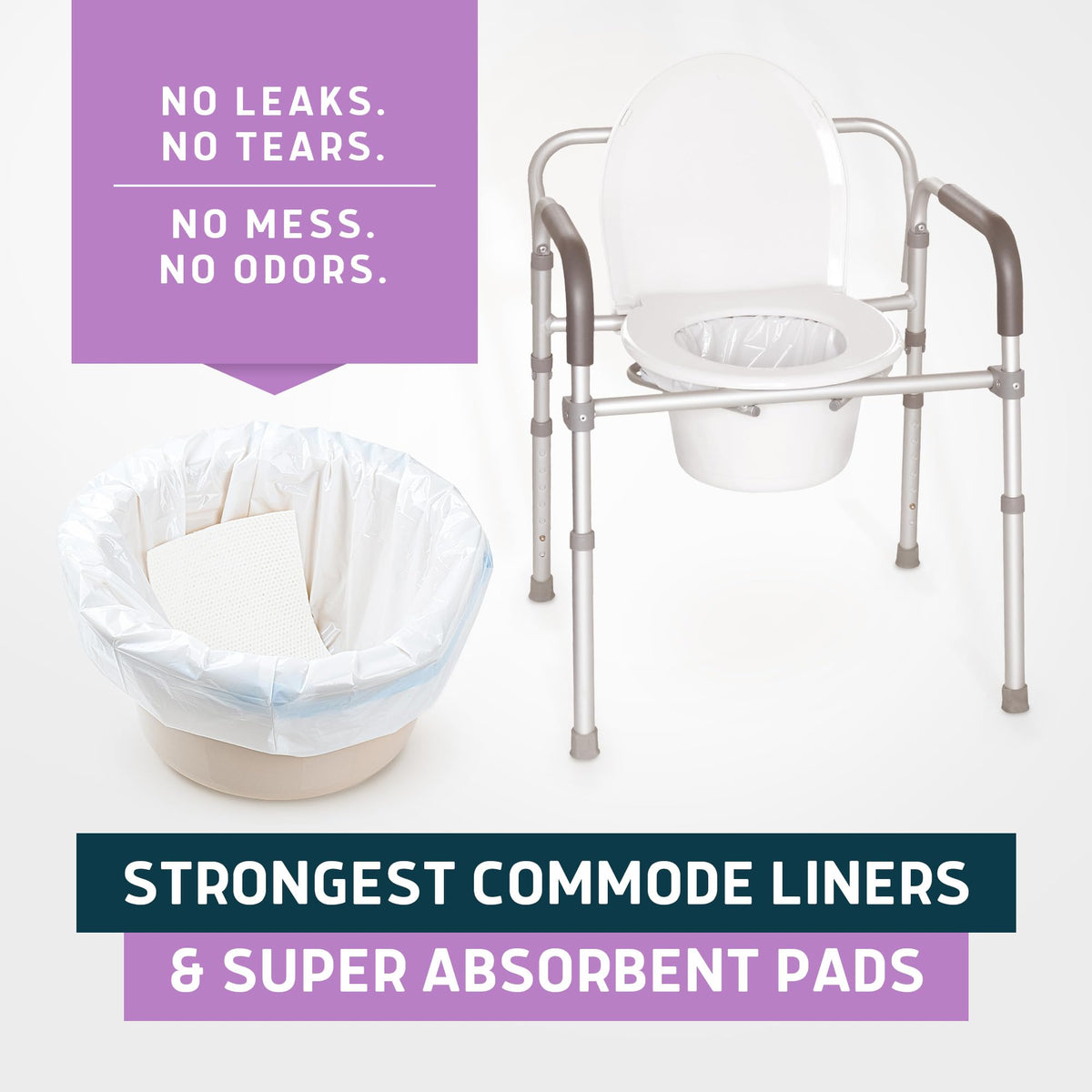 Commode Liners & Absorbent Pads (150 Count)