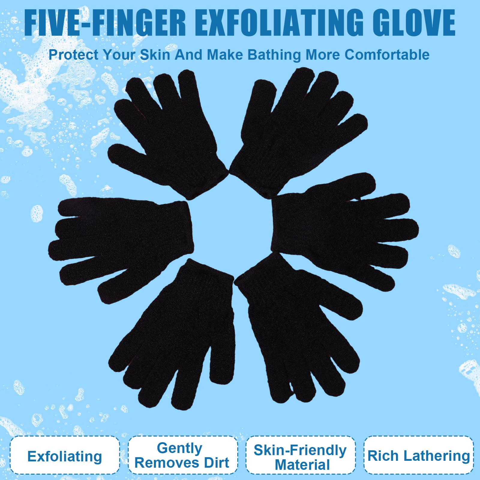 60Pcs Exfoliating Gloves Bulk (60 Count)