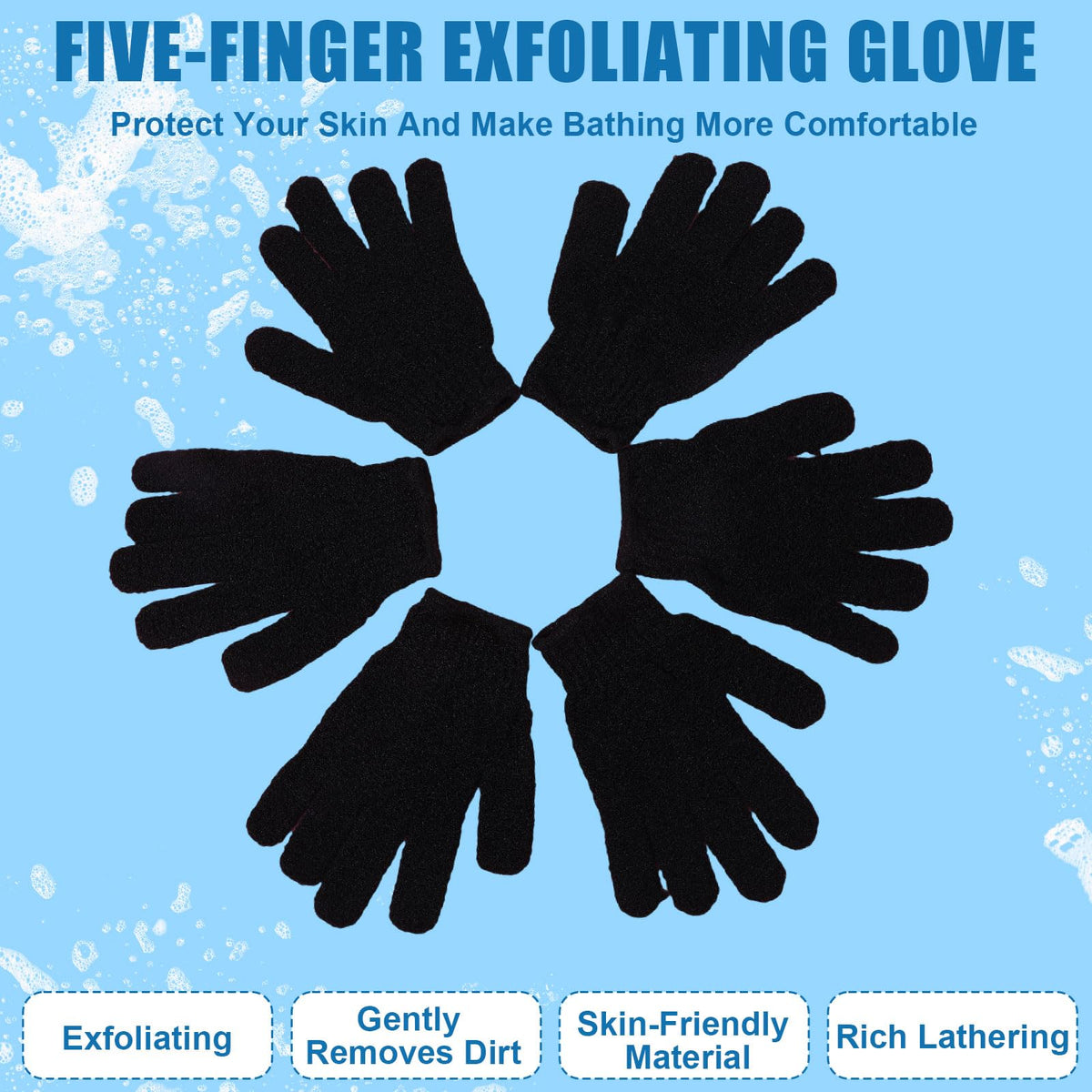 60Pcs Exfoliating Gloves Bulk (60 Count)