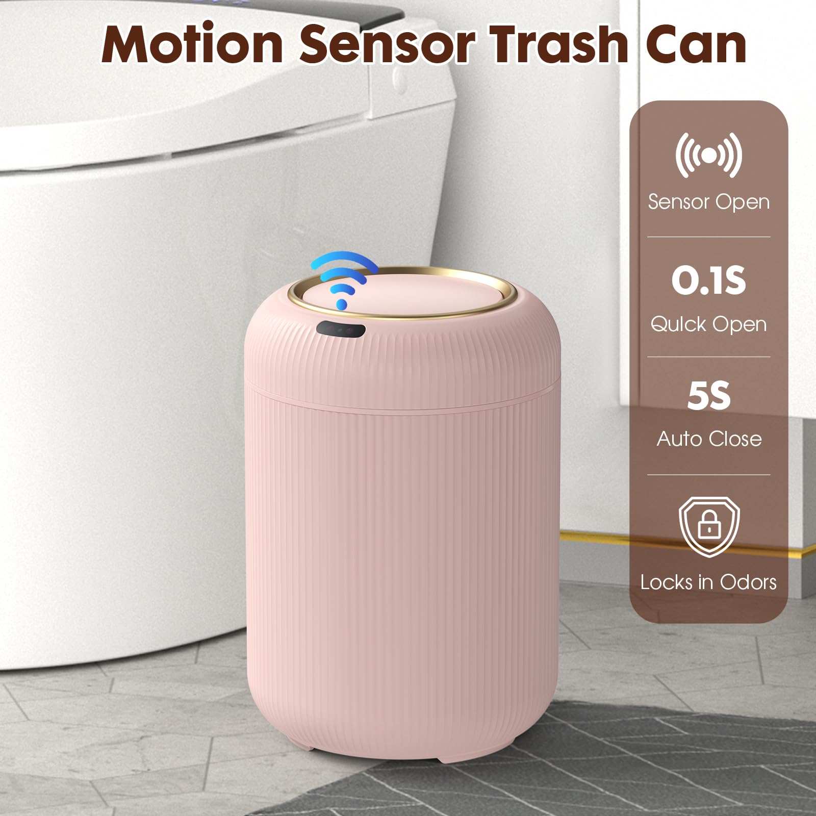 Automatic Motion Sensor Bathroom Trash Can