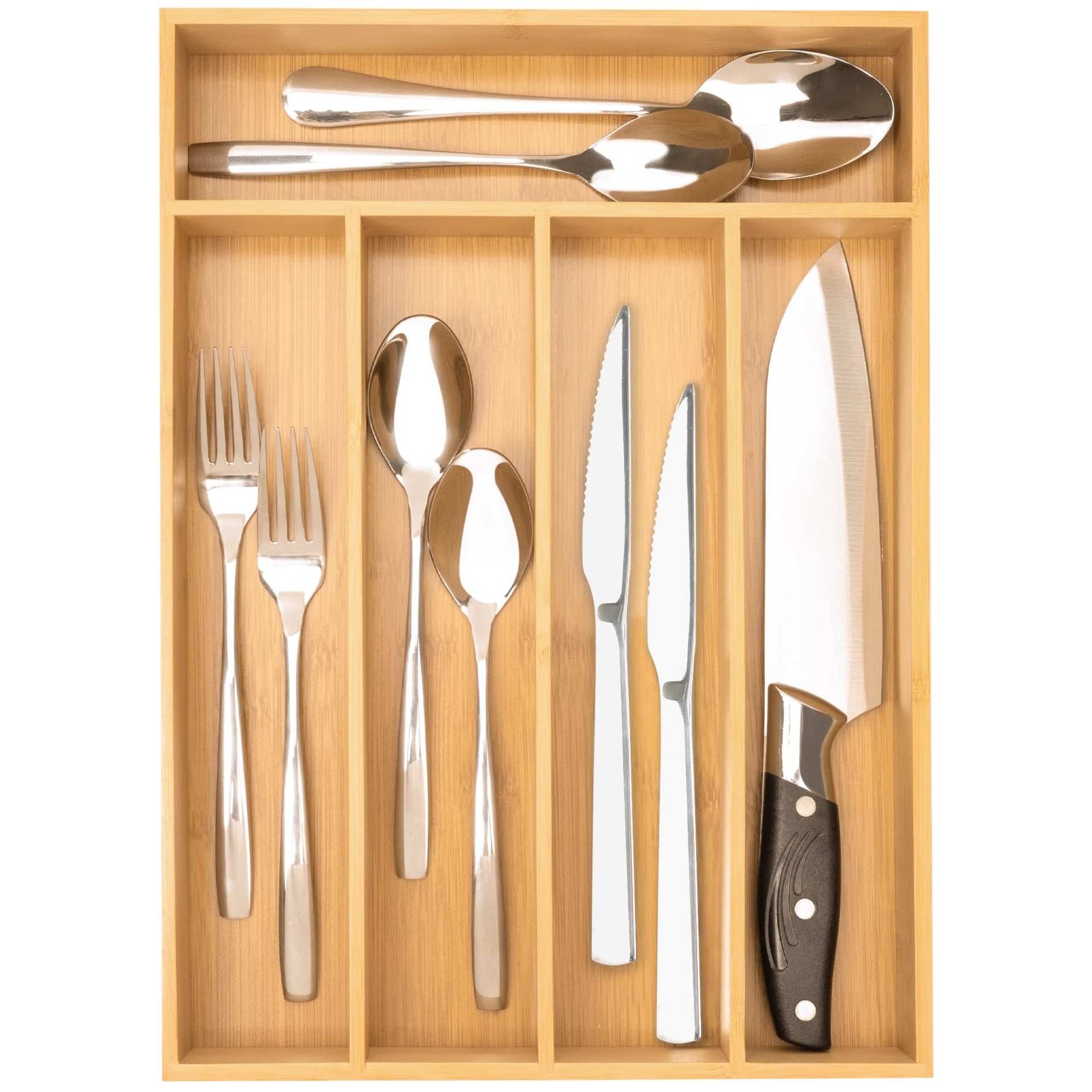 Silverware Organizer Bamboo Kitchen Drawer Organizer Utensil Organizer Silverware Holder Cutlery Organizer in drawer Flatware Organizer Tray