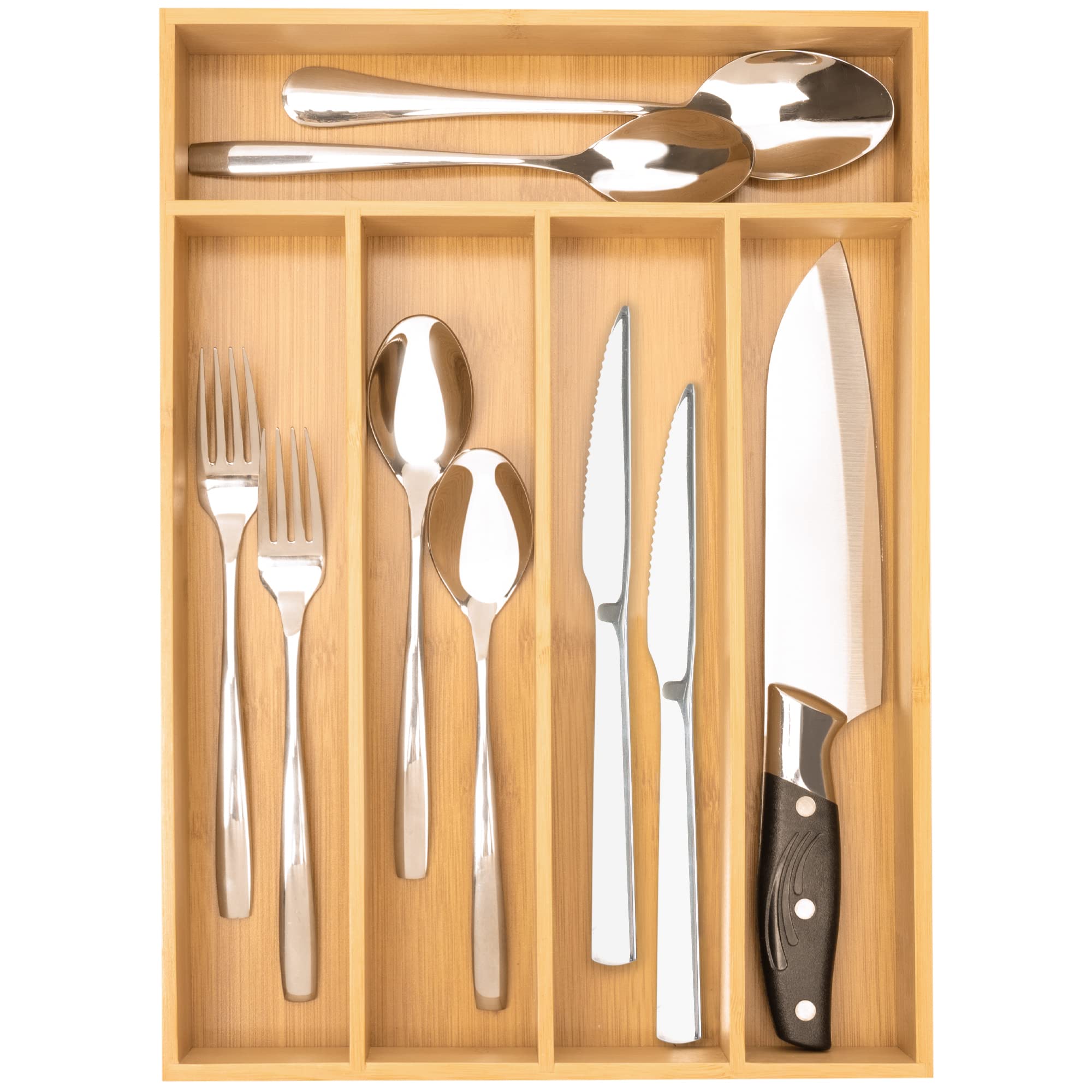 Silverware Organizer Bamboo Kitchen Drawer Organizer Utensil Organizer Silverware Holder Cutlery Organizer in drawer Flatware Organizer Tray
