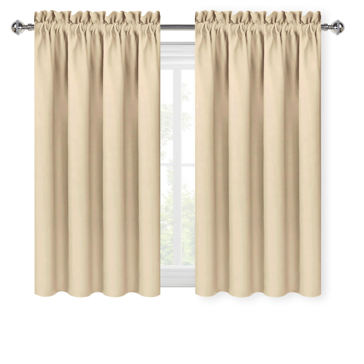 Beige Blackout Curtains for Bedroom