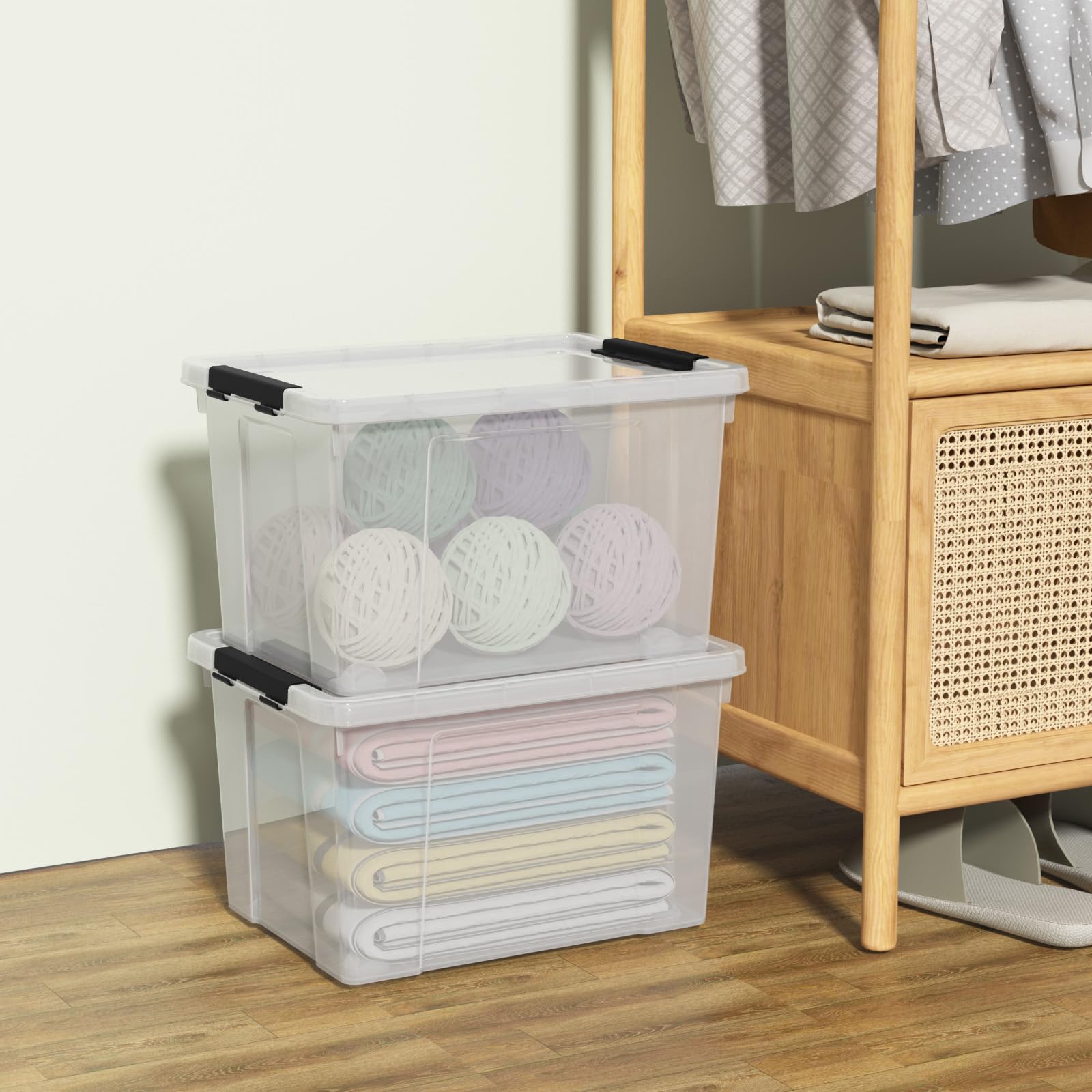 Set of 4 Storage Bins with Wheels (4 Count)