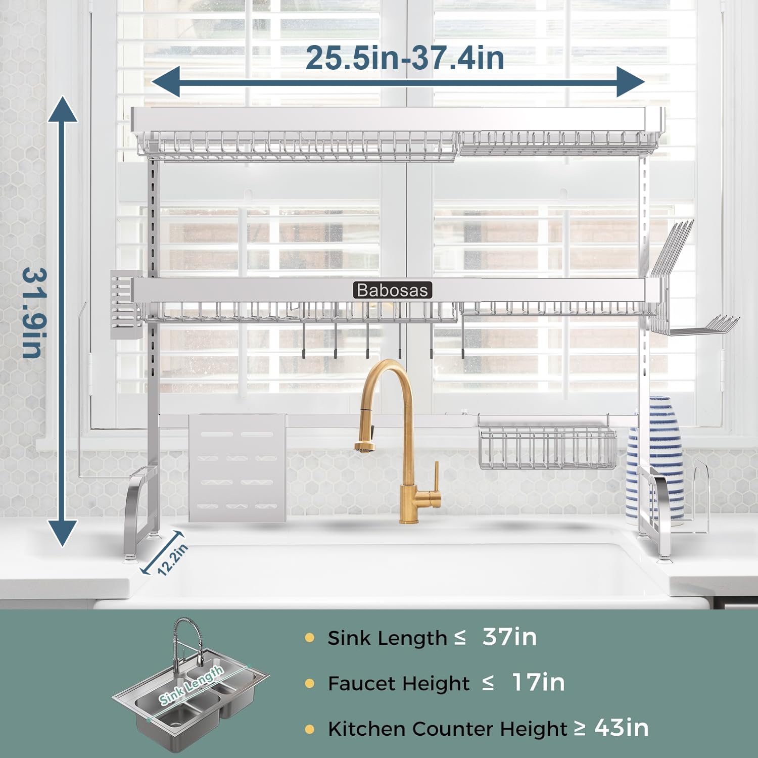 Over The Sink Dish Drying Rack
