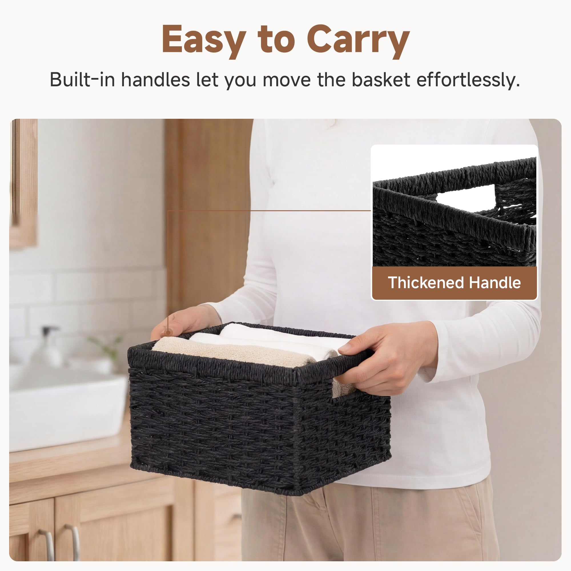 Wicker Baskets with Handles (2 Count)