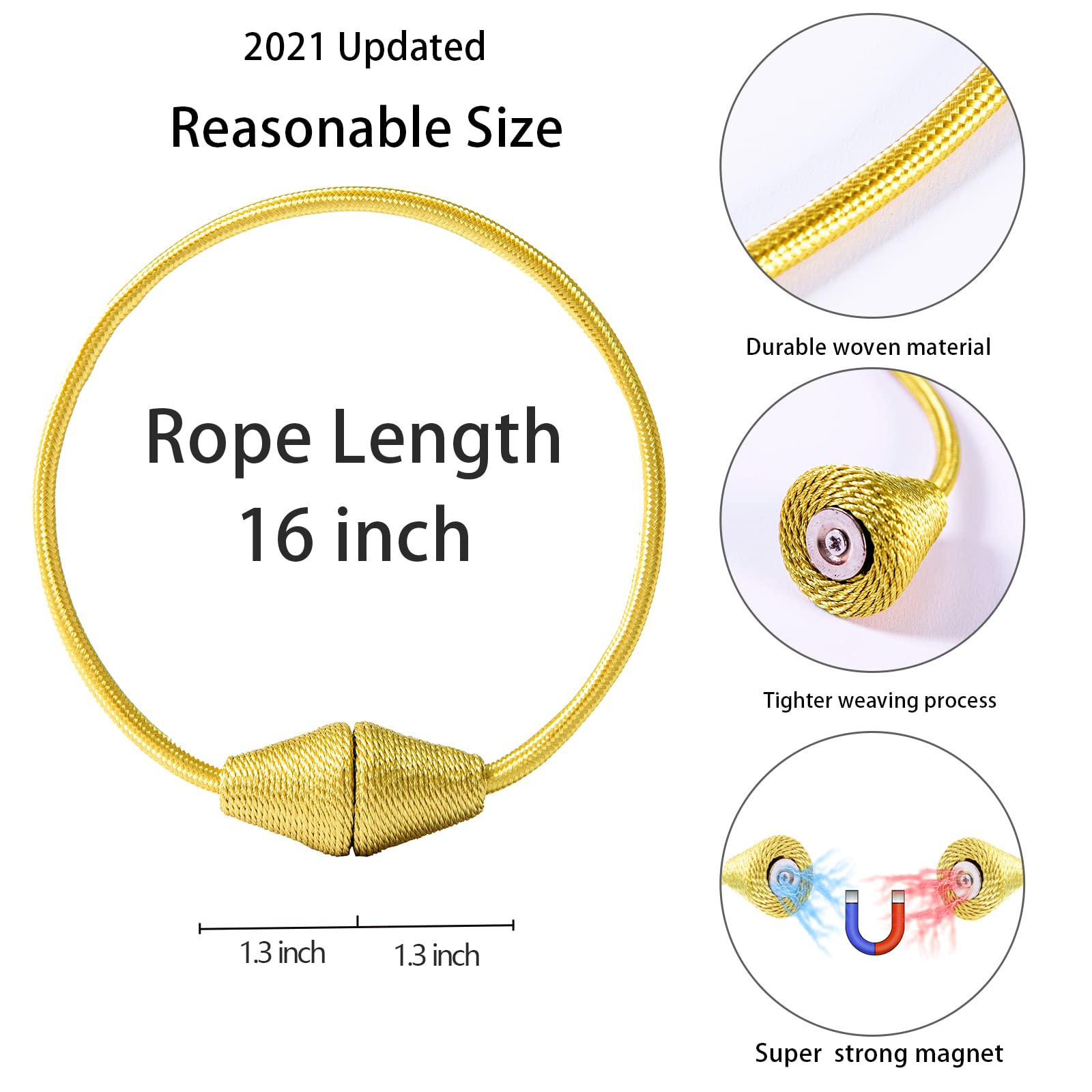 2 PCS Magnetic Curtain Tiebacks (2 Count)
