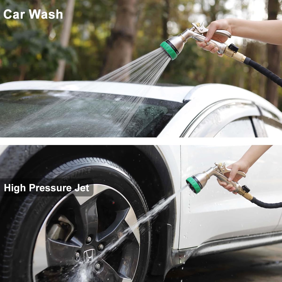 Upgraded 100% Metal Garden Hose Nozzle Heavy Duty