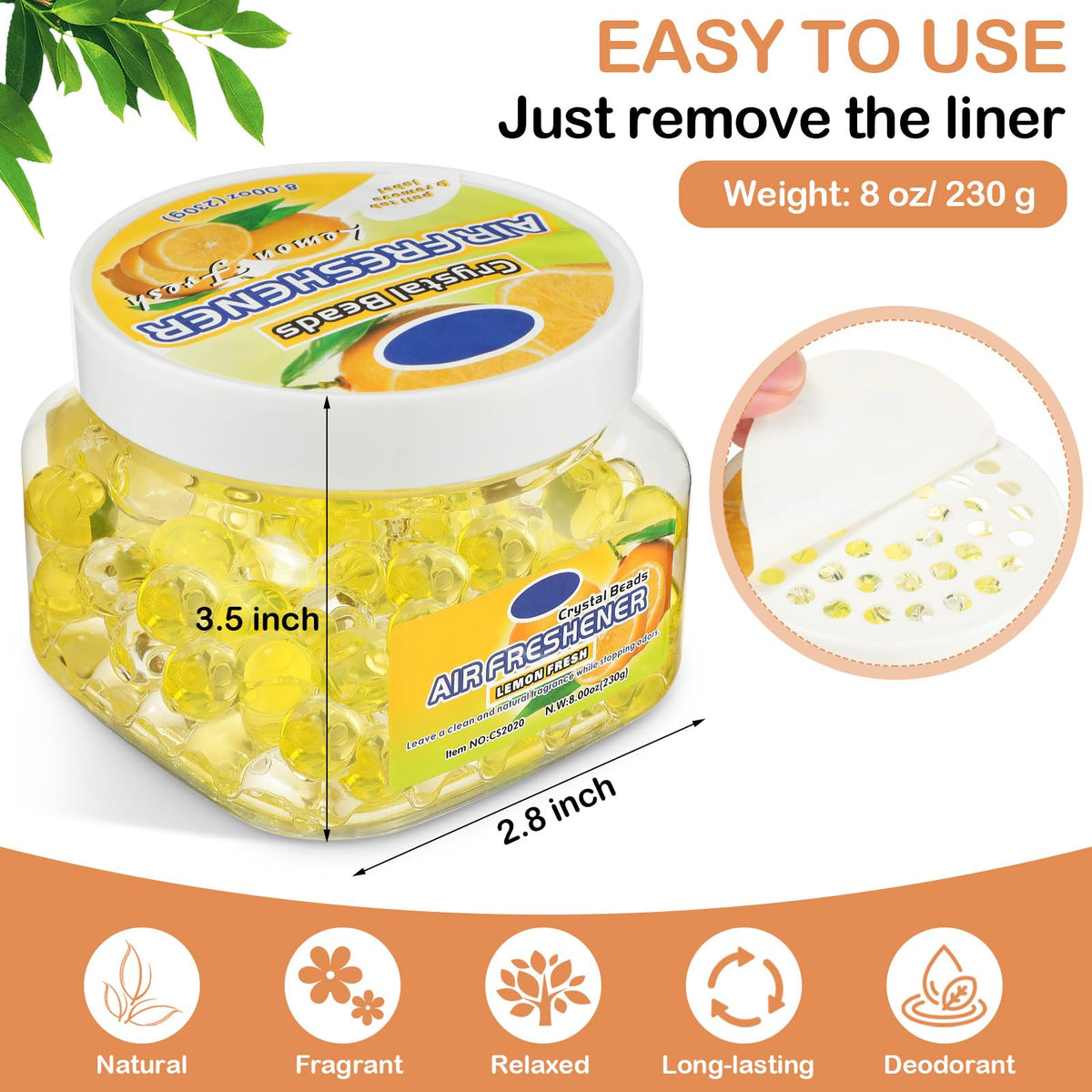 6 Pcs Air Freshener Beads Odor Eliminator Beads Odor (48 Fl Oz)