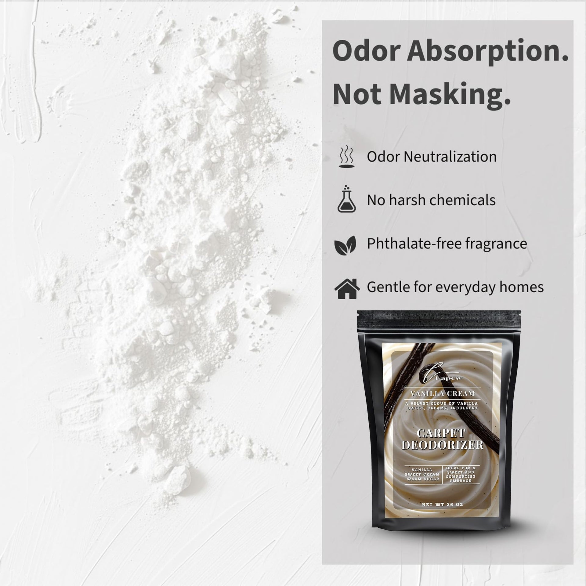 Vanilla Cream Carpet Deodorizer Powder (36 Ounce)