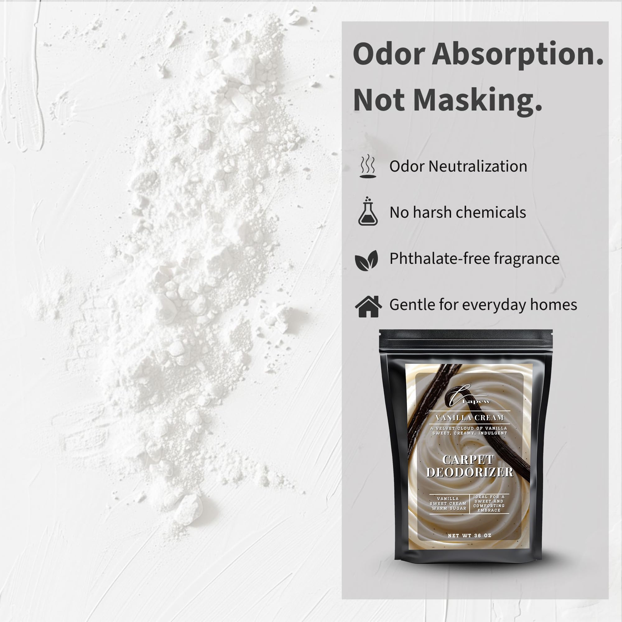 Vanilla Cream Carpet Deodorizer Powder (36 Ounce)