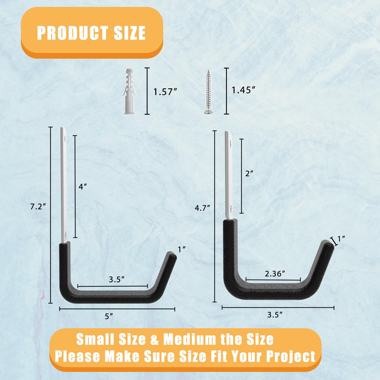 Heavy Duty Garage Utility Hooks (4 Count)