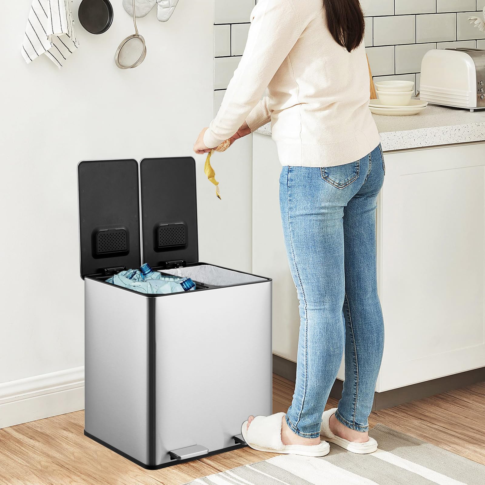 Dual Trash Can (2 Count)