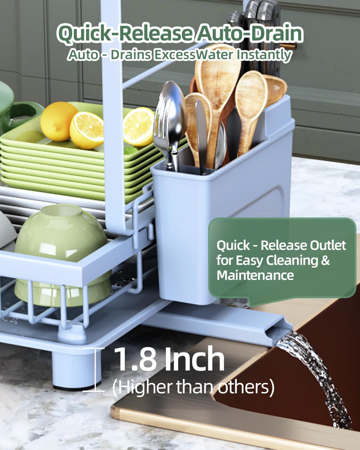 2 Tier Dish Drying Rack for Kitchen Counter