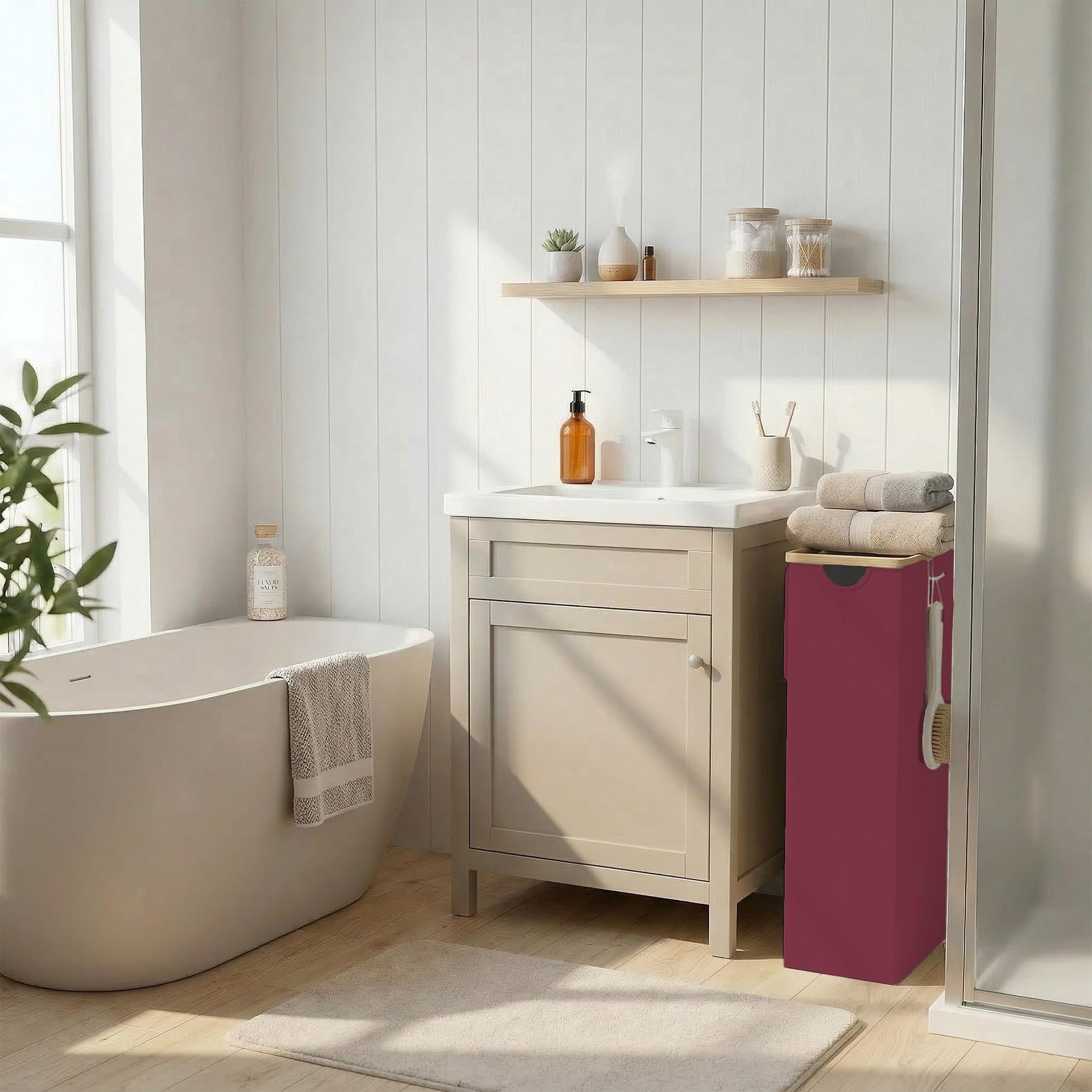 Slim Laundry Basket with Lid
