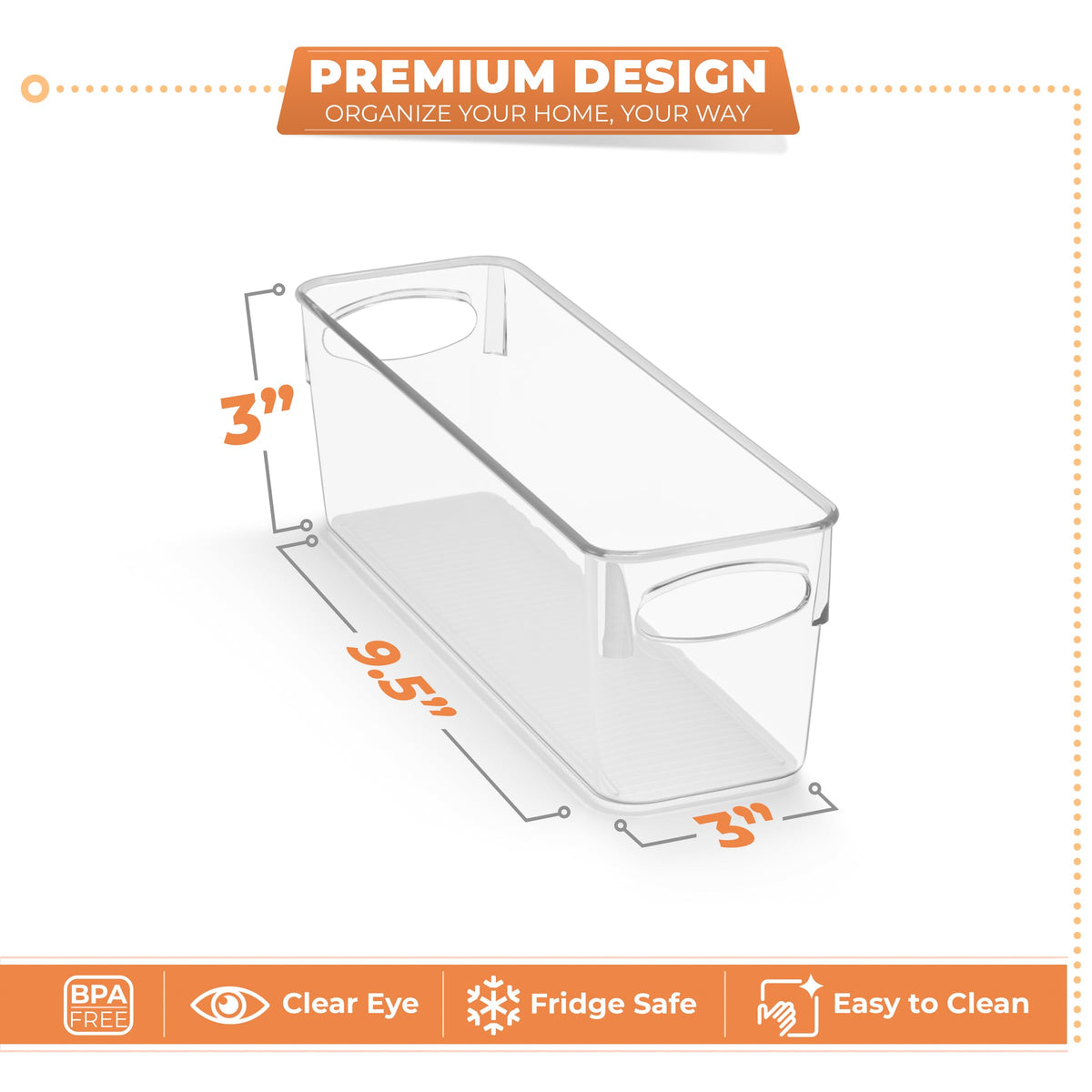 Small Clear Plastic Storage Bins for Organizing (10 Count)