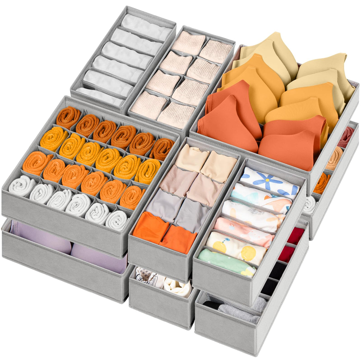 12 Pack Sock Underwear Drawer Organizer Dividers (12 Count)