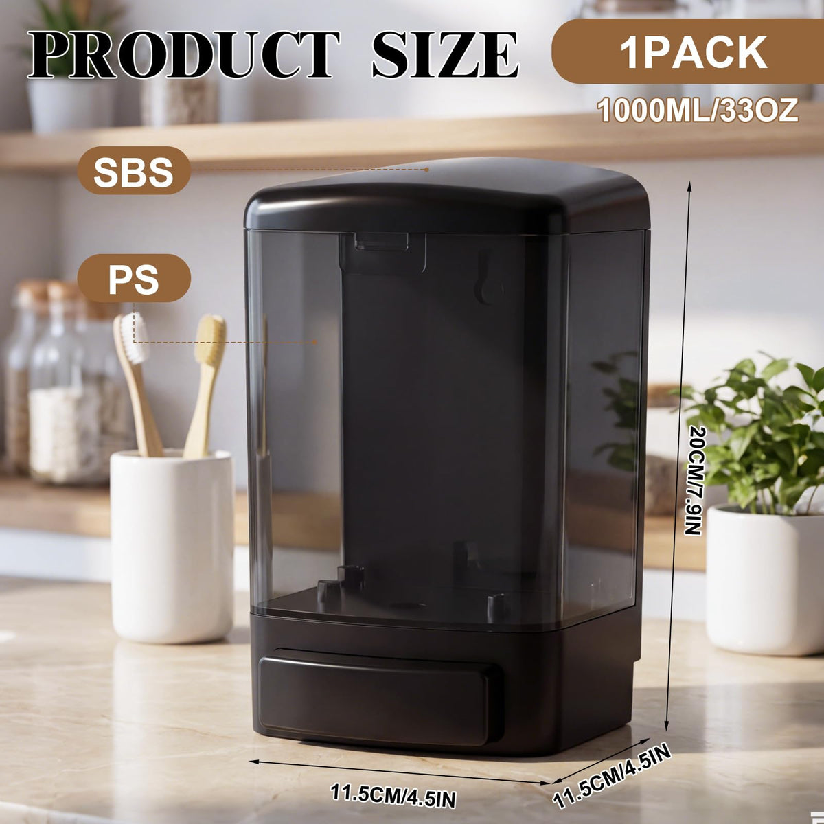 1 Pcs Wall Mounted Soap Dispenser