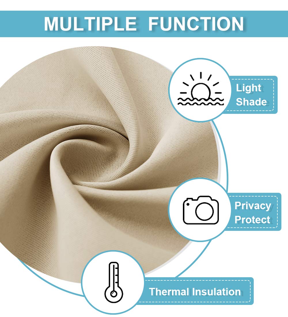 Blackout Curtains 63 inches Long for Bedroom (2 Count)