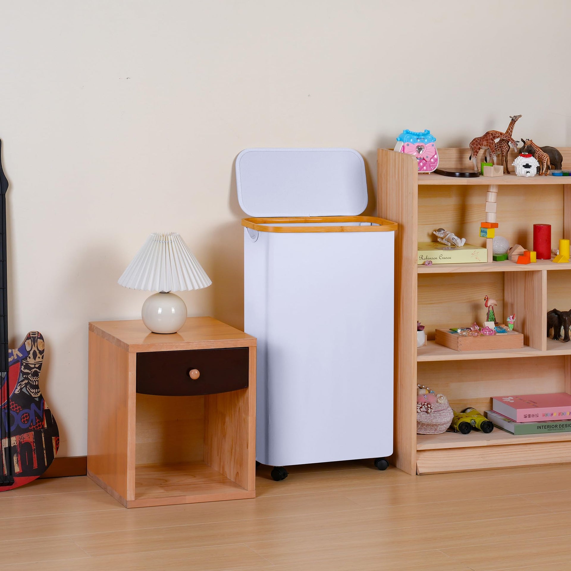 Slim Laundry Basket with Wheels