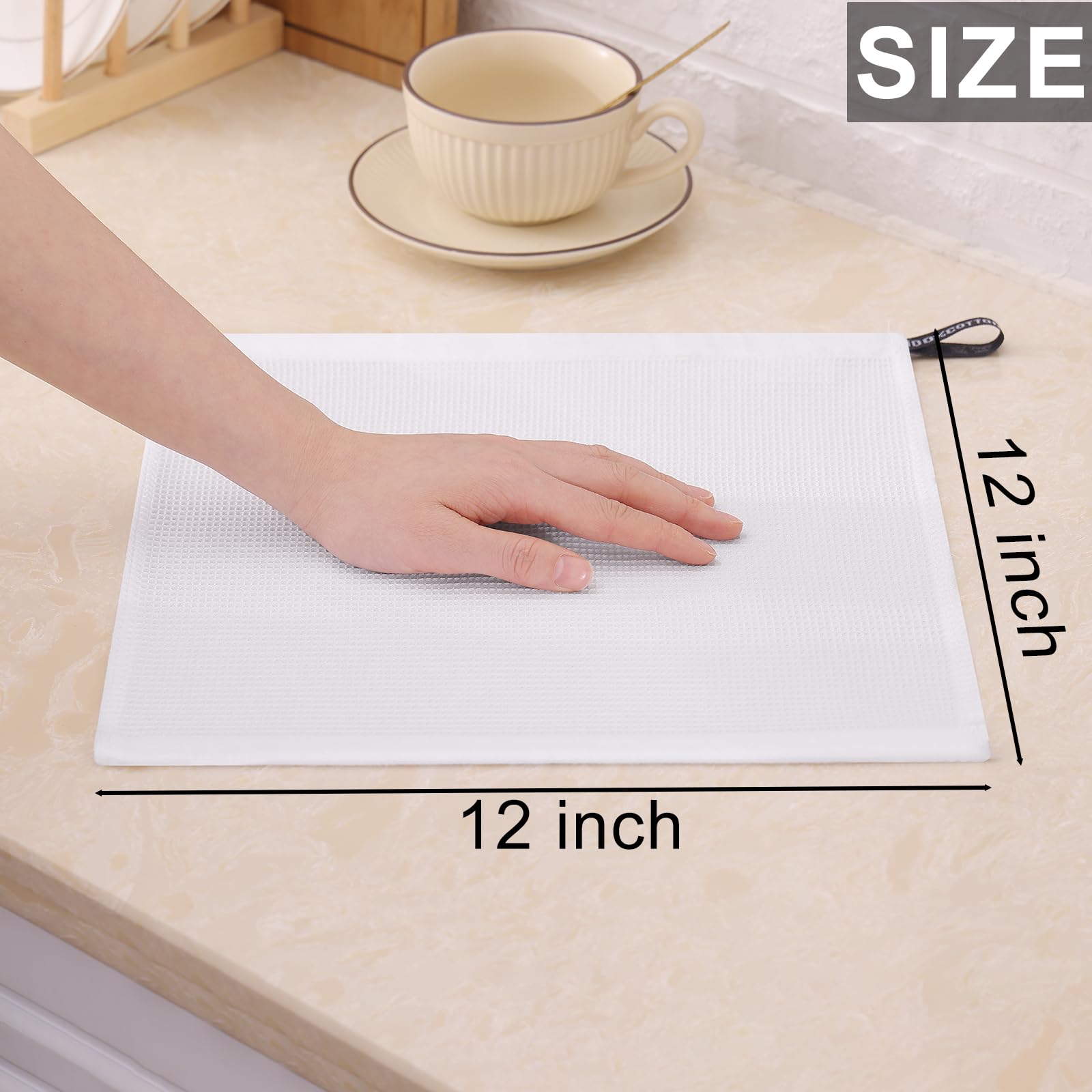 100% Cotton Waffle Weave Dish Cloths (6 Count)