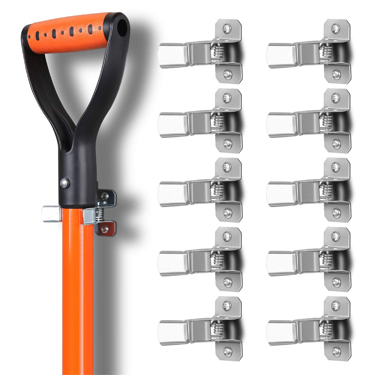 10 Pack Spring Grip Mop and Broom Holder for Shovel (10 Count)