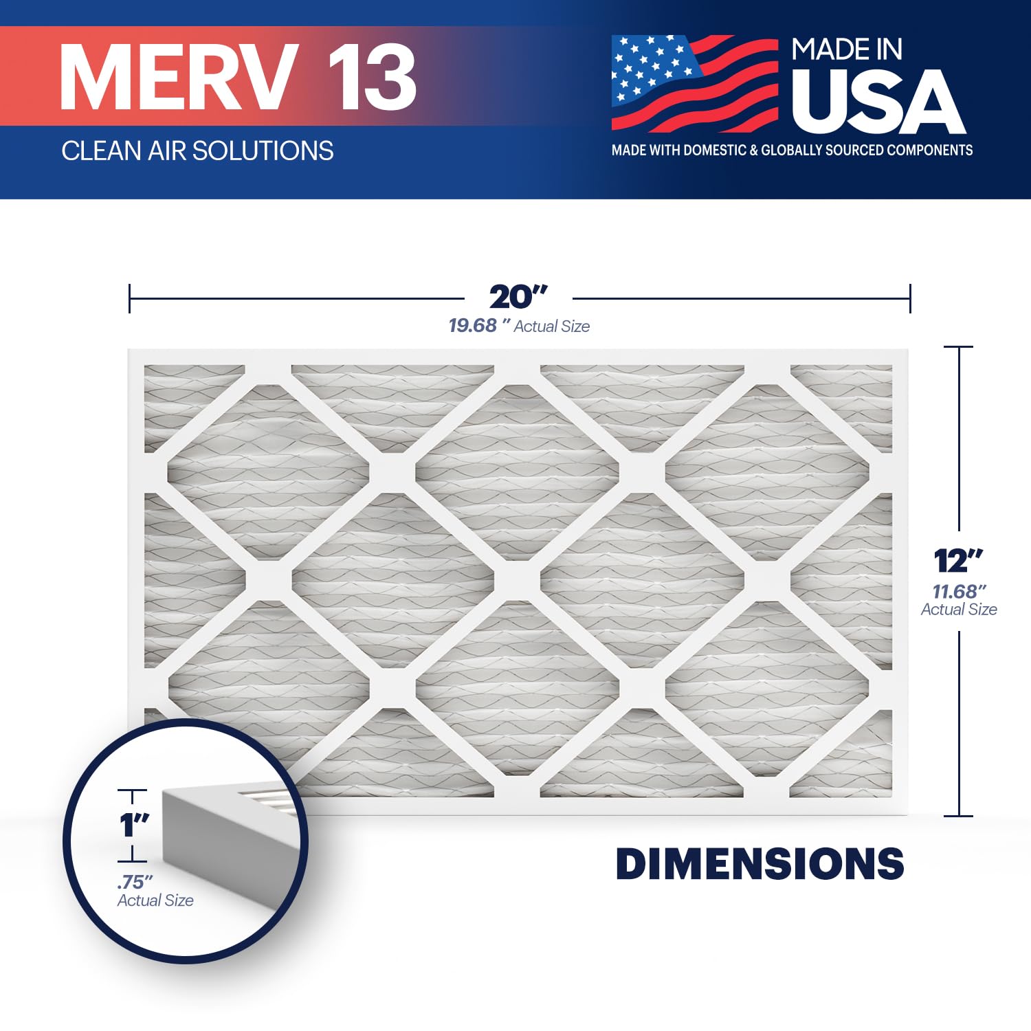 TruFilter 12x20x1 Air Filter MERV 13 4 (4 Count)