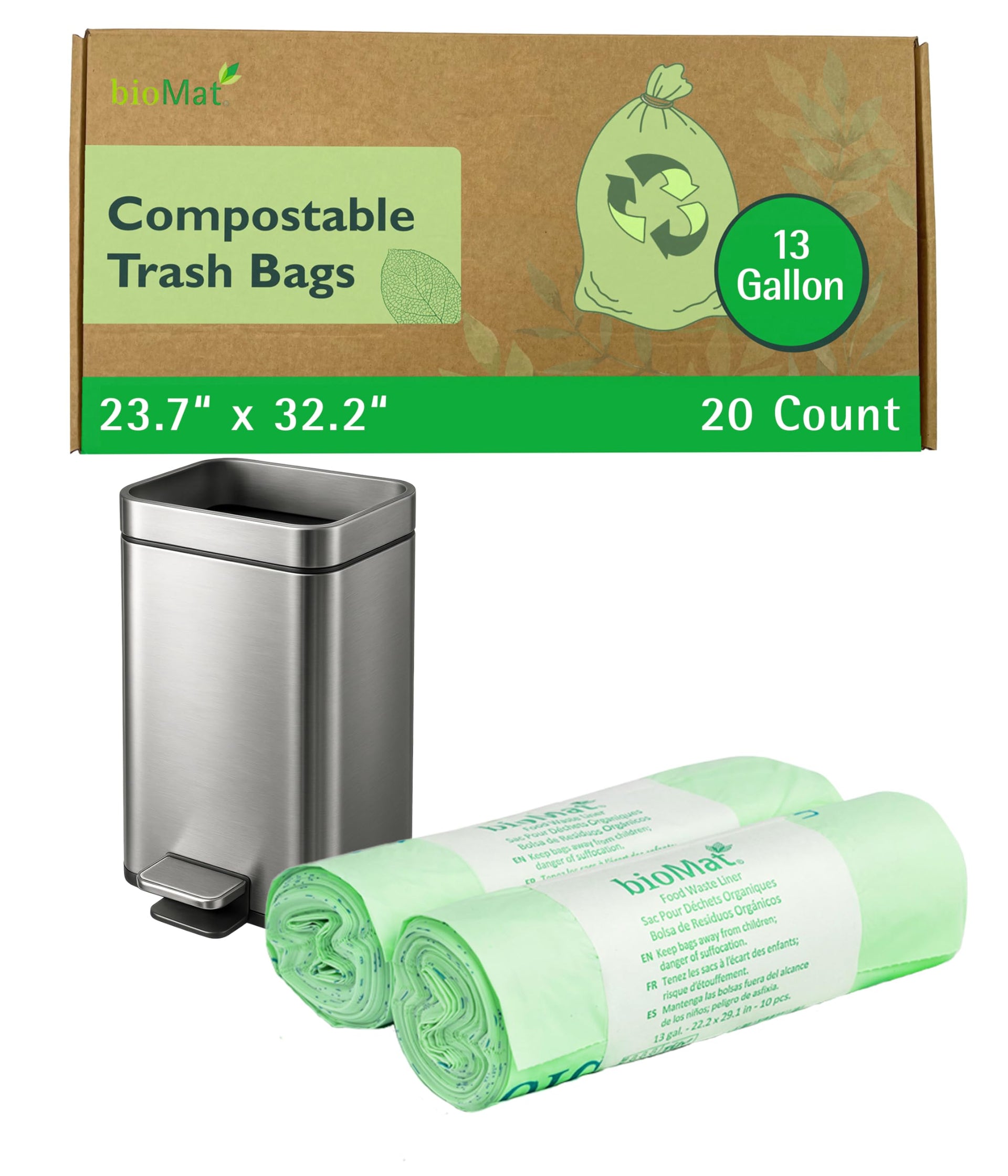 13 Gallon Compostable Food Scrap Bags (20 Count)