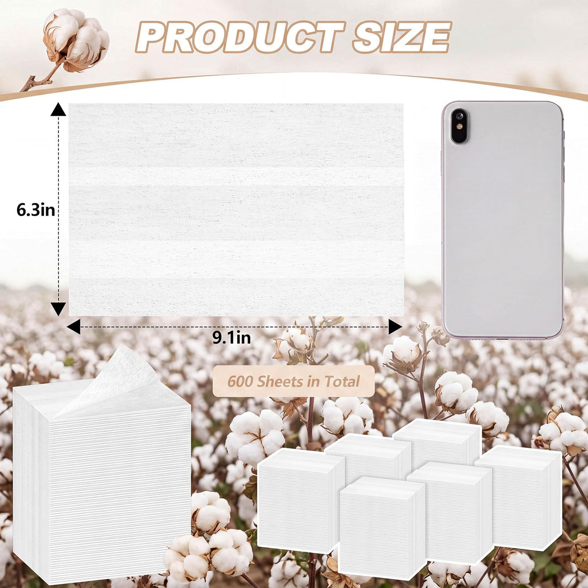 600 Count Dryer Sheets Bulk Fabric Softener Fresh Cotton Scent Dryer Sheets Naturally Softens and Removes Static Cling