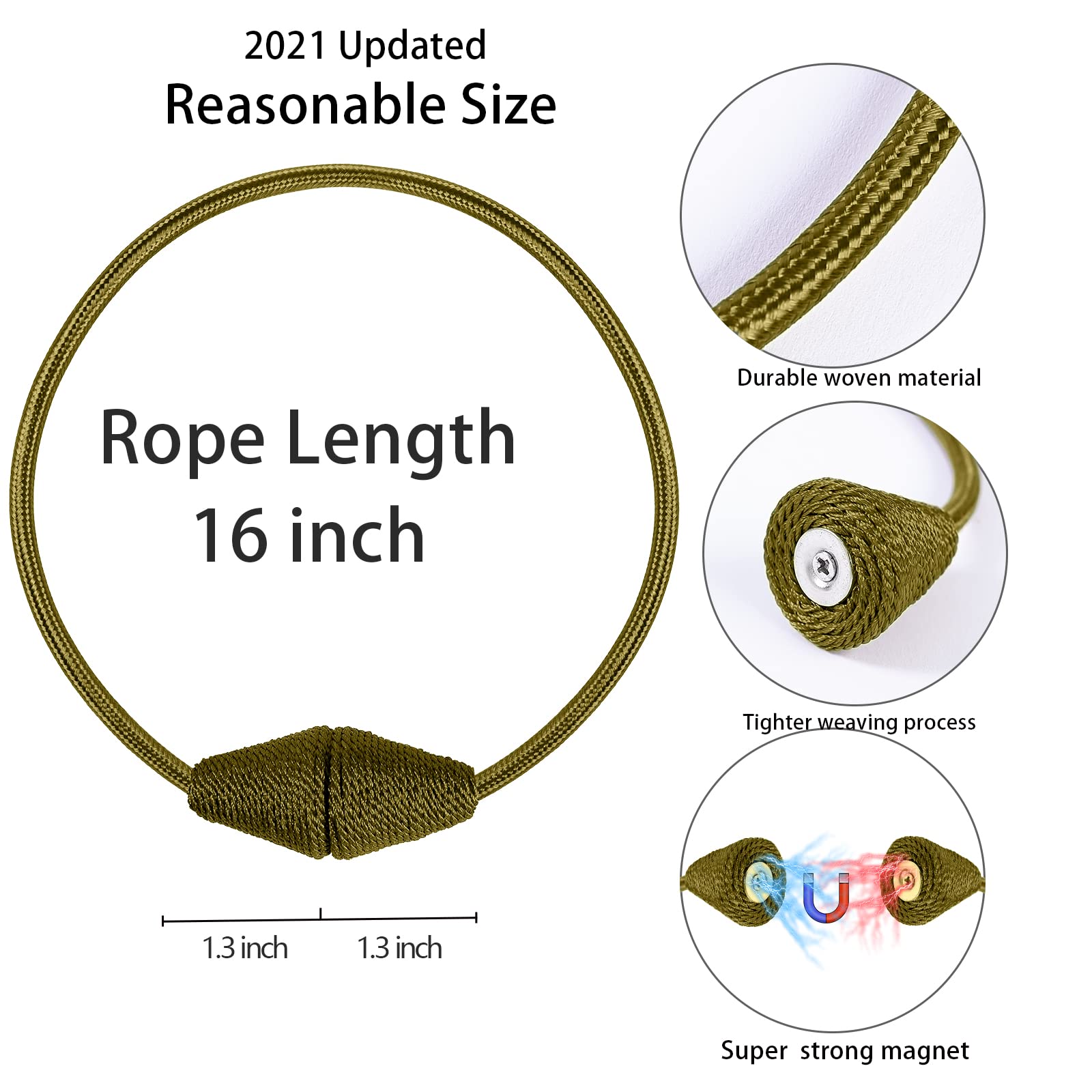 2 PCS Magnetic Curtain Tiebacks (2 Count)