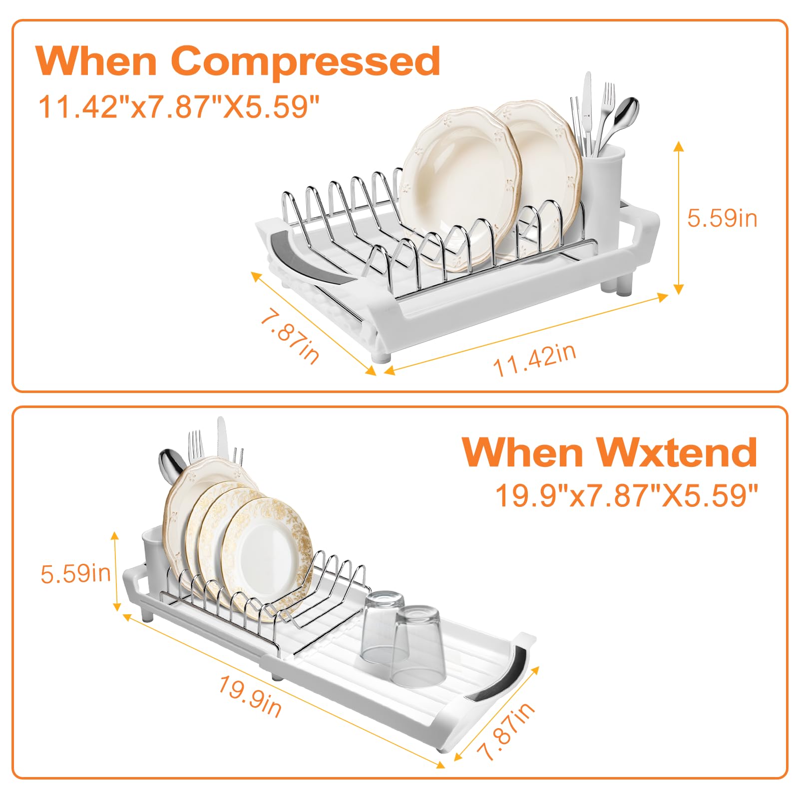 Dish Drying Rack Compact Expandable