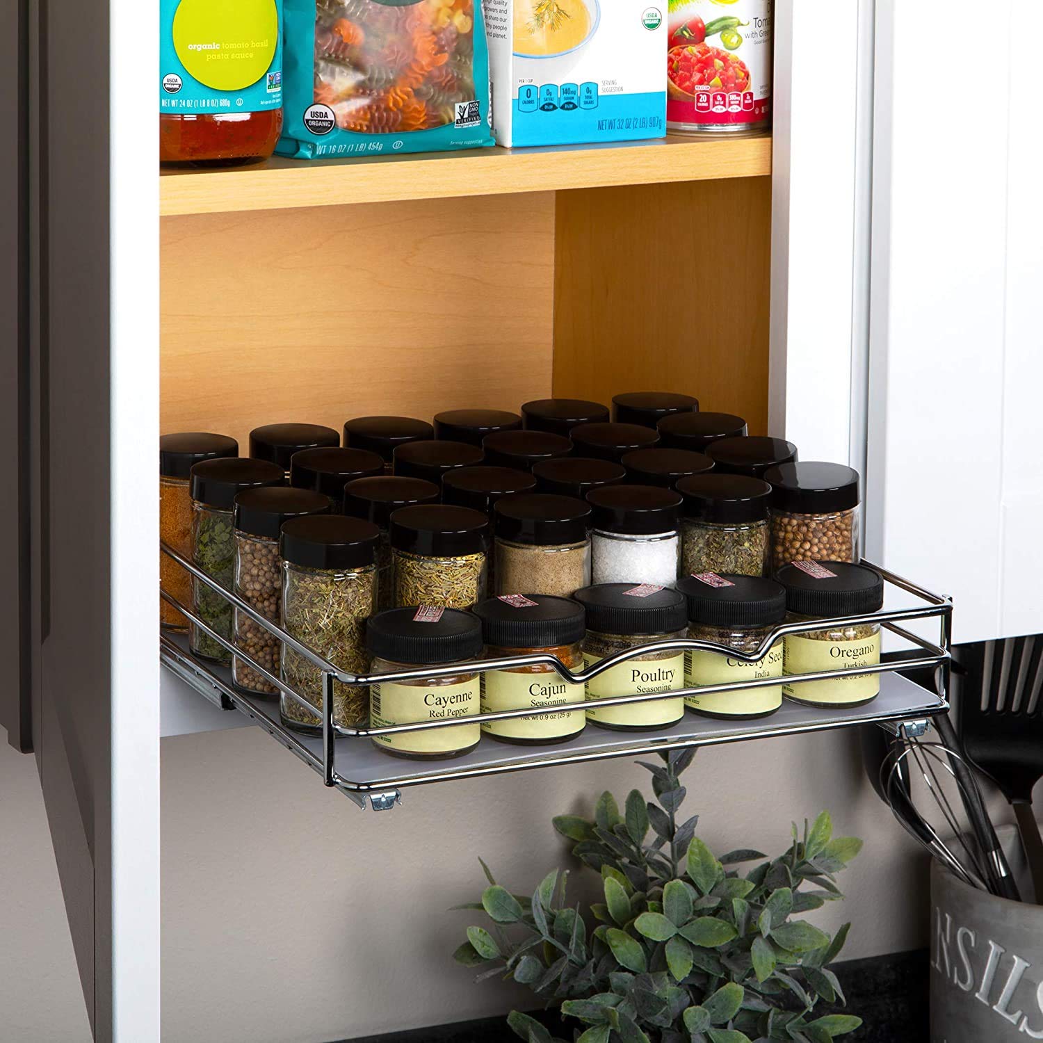Pull Out Cabinet Spice Rack Organizer