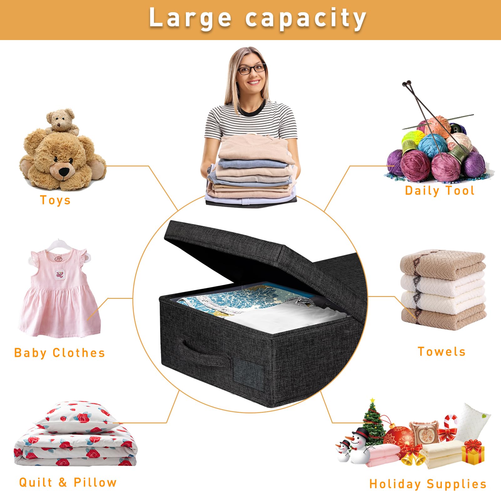 6 in Tall Under Bed Storage Containers with Lid