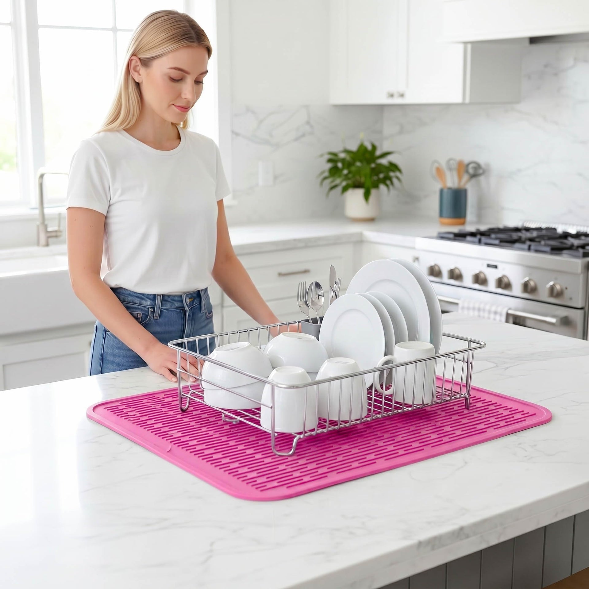 Silicone Dish Drying Mat for Multiple Usage