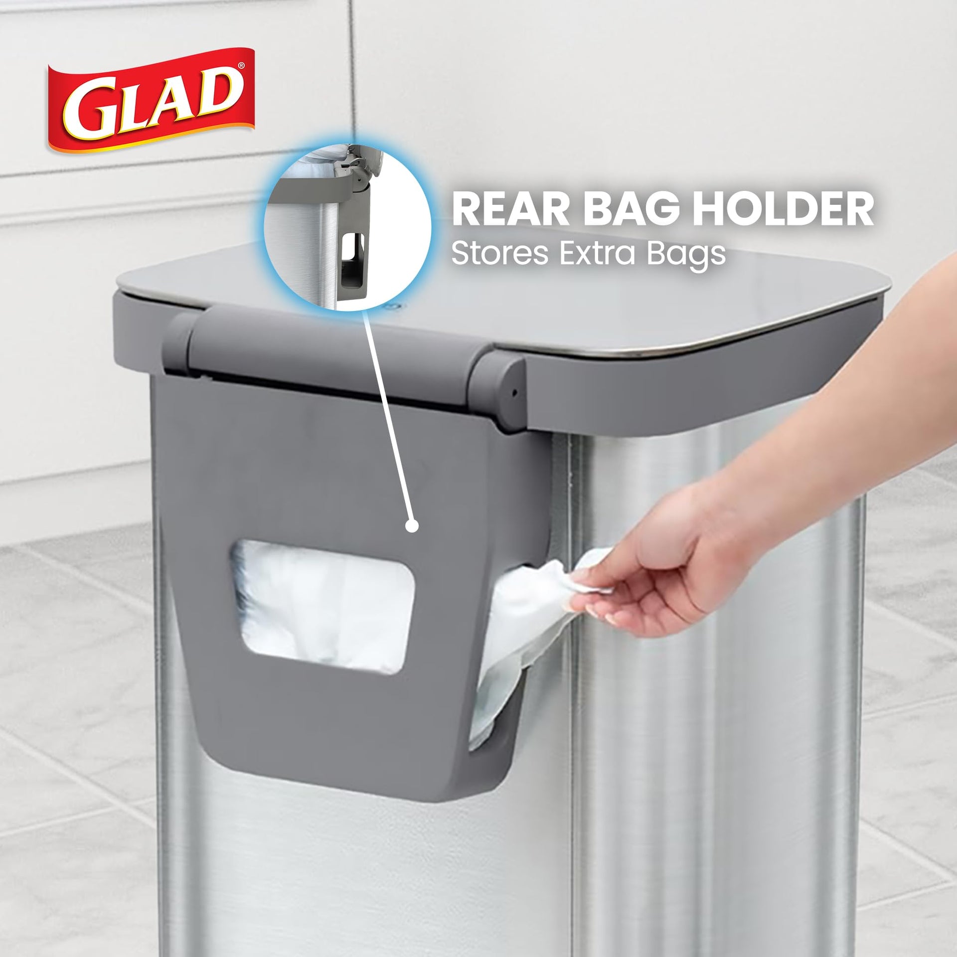 All Brushed Stainless Steel Trash Can
