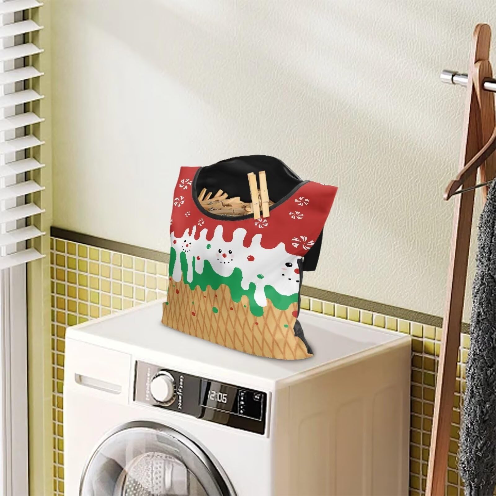 Christmas Ice Cream Clothespin Tote Bag