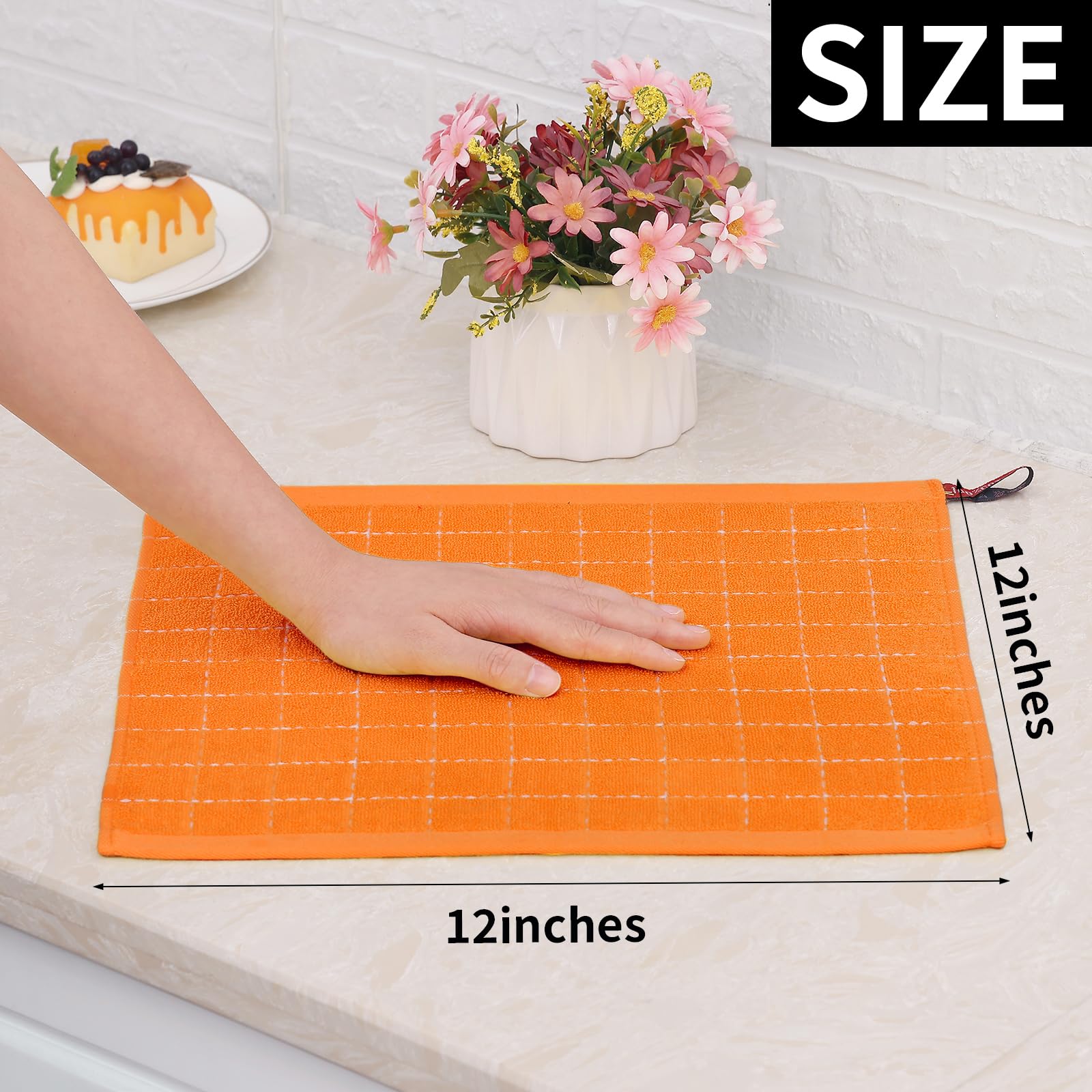 100% Cotton Terry Kitchen Dish Cloths (8 Count)