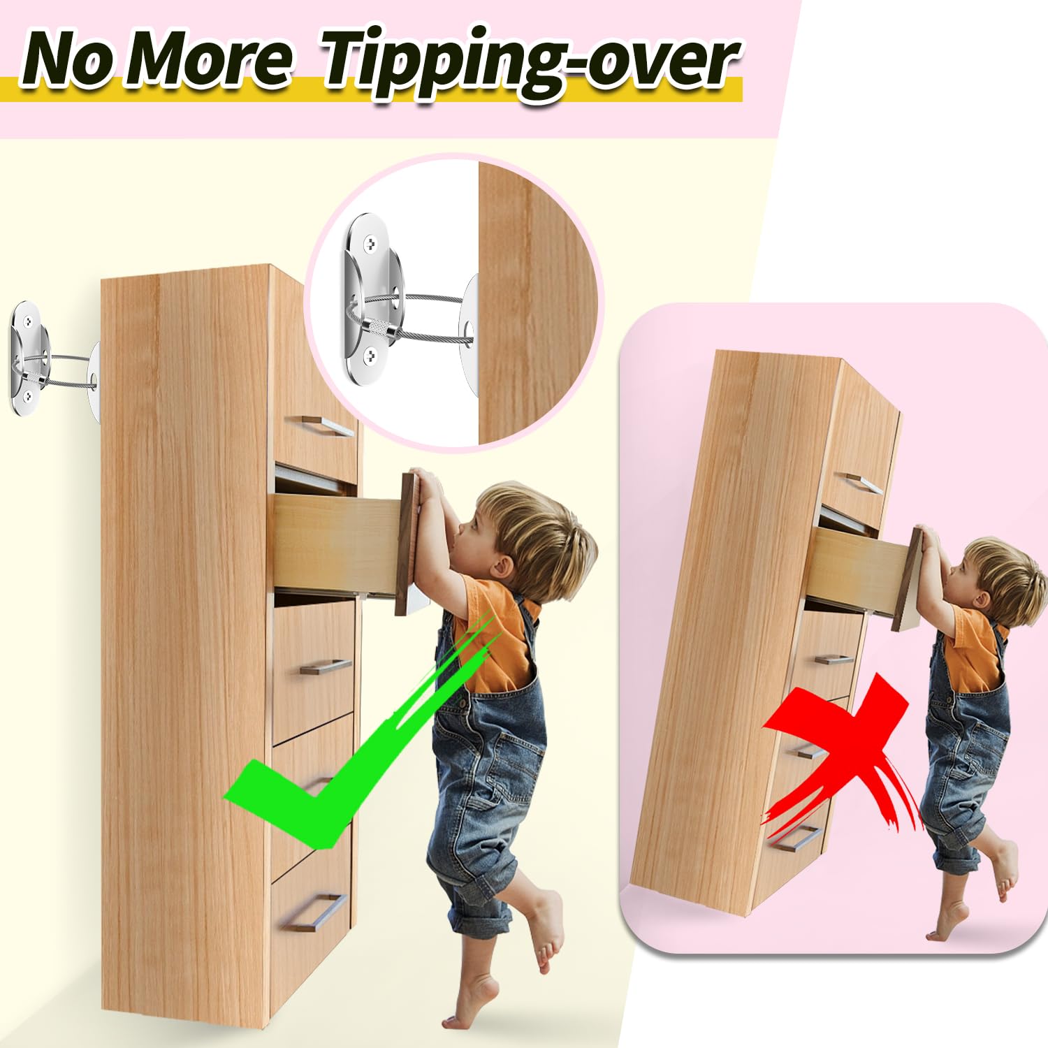 Anti Tip Furniture Anchors (6 Count)