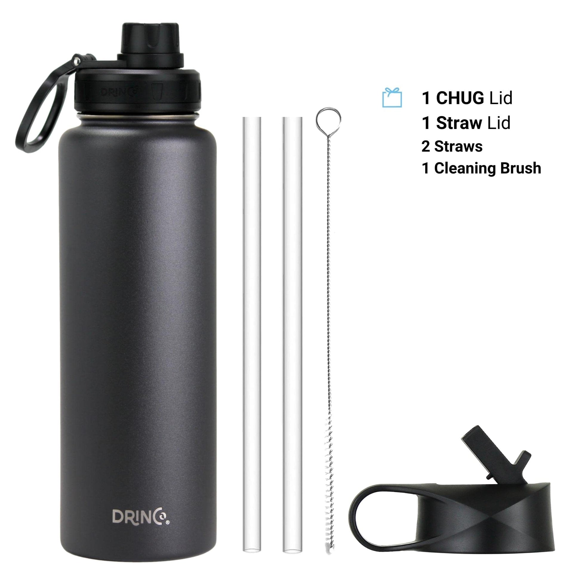 Stainless Steel Water Bottle Spout Lid Vacuum Insulated Double Wall Water Bottles Wide Mouth