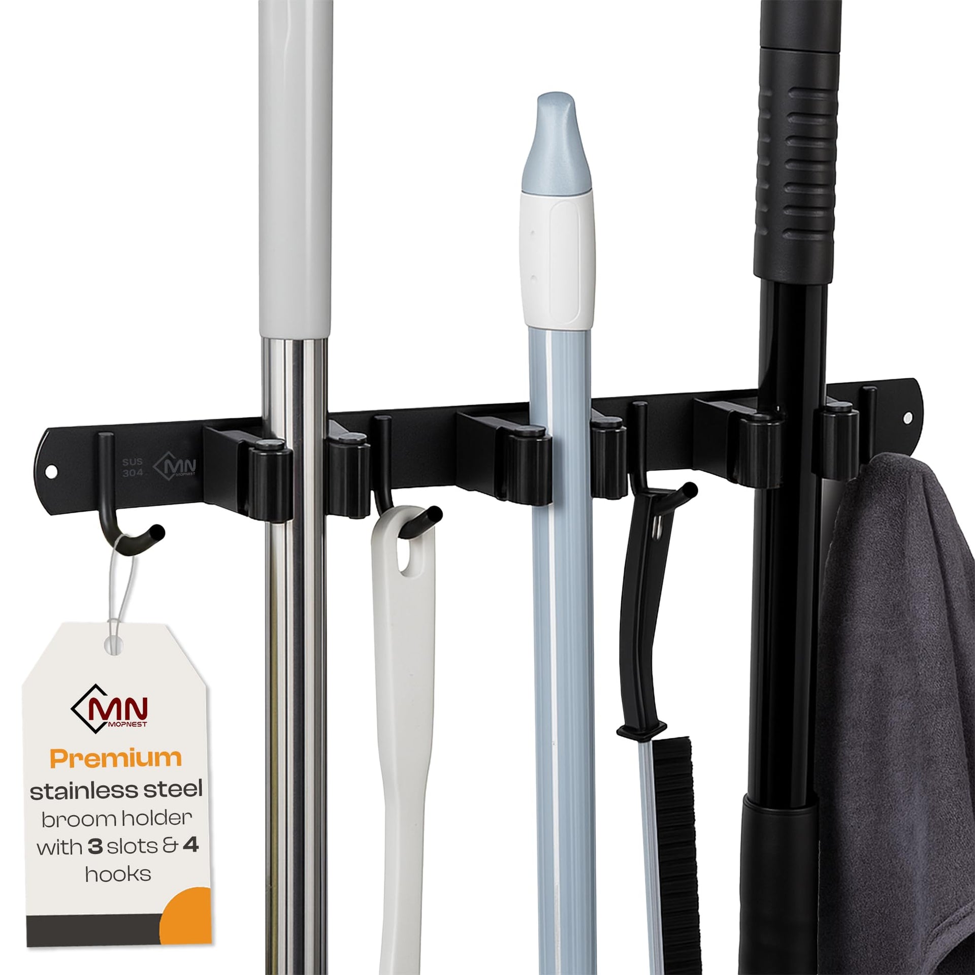 Stainless Steel Broom Holder Wall Mount