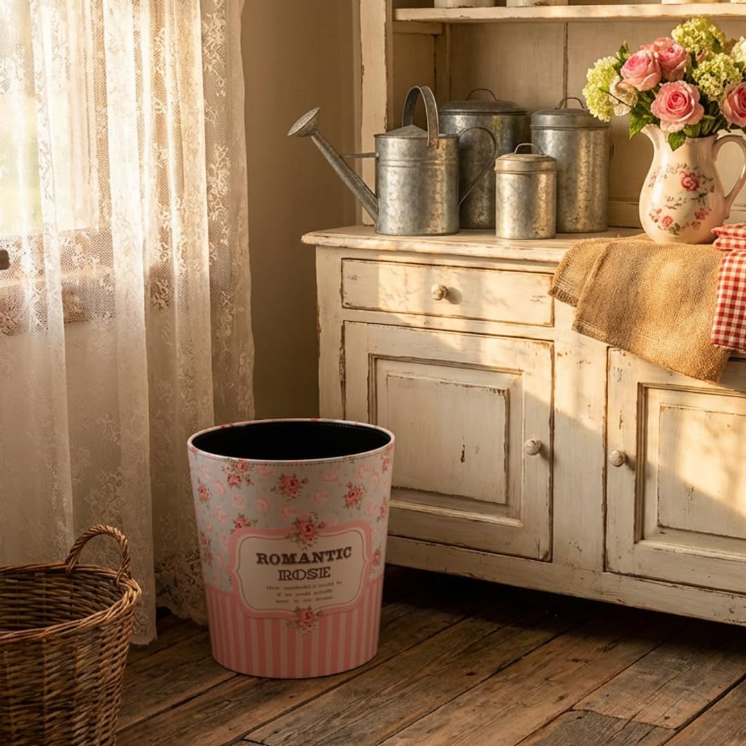 PU Leather Small Trash Can Wastebasket
