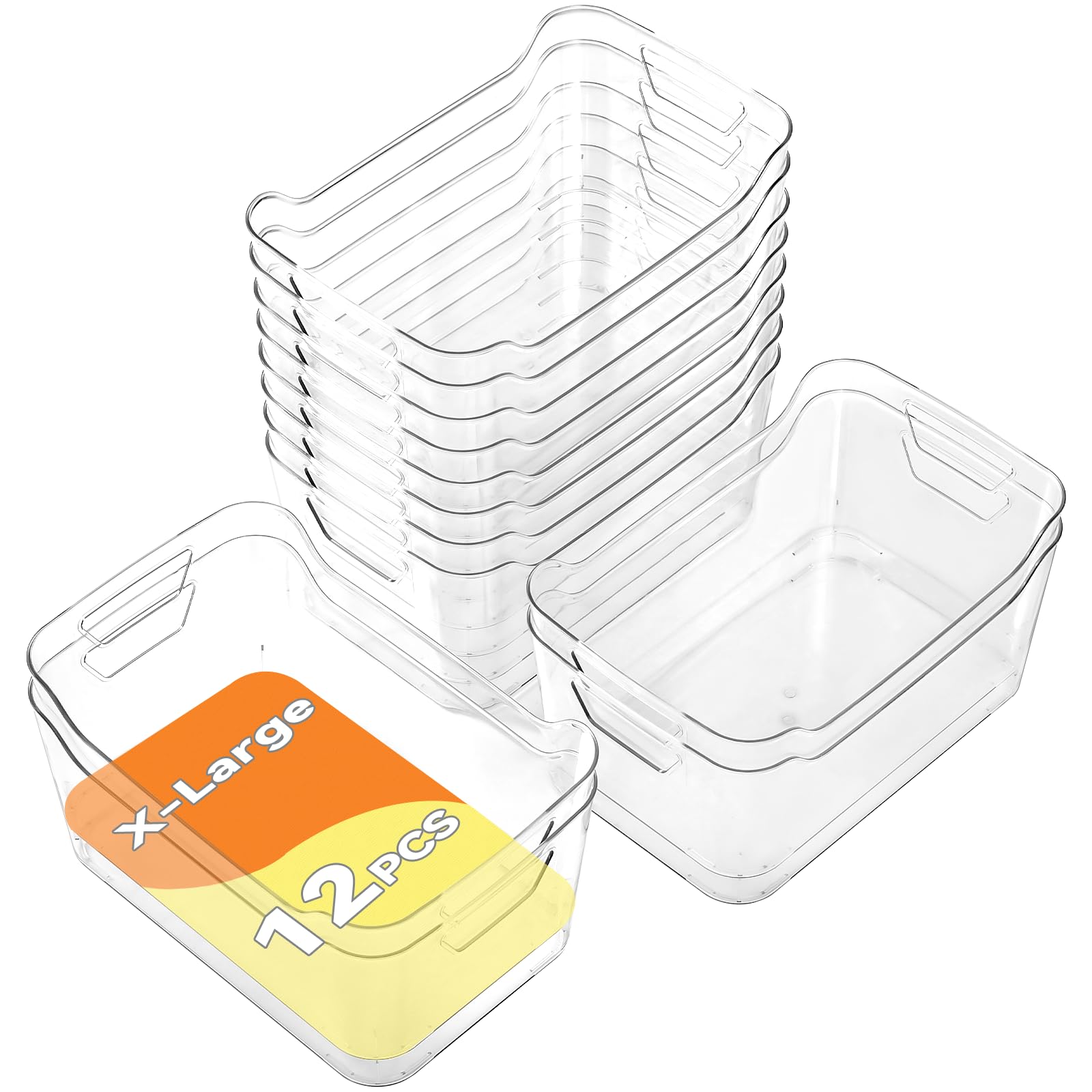 Clear Plastic Storage Bins (12 Count)