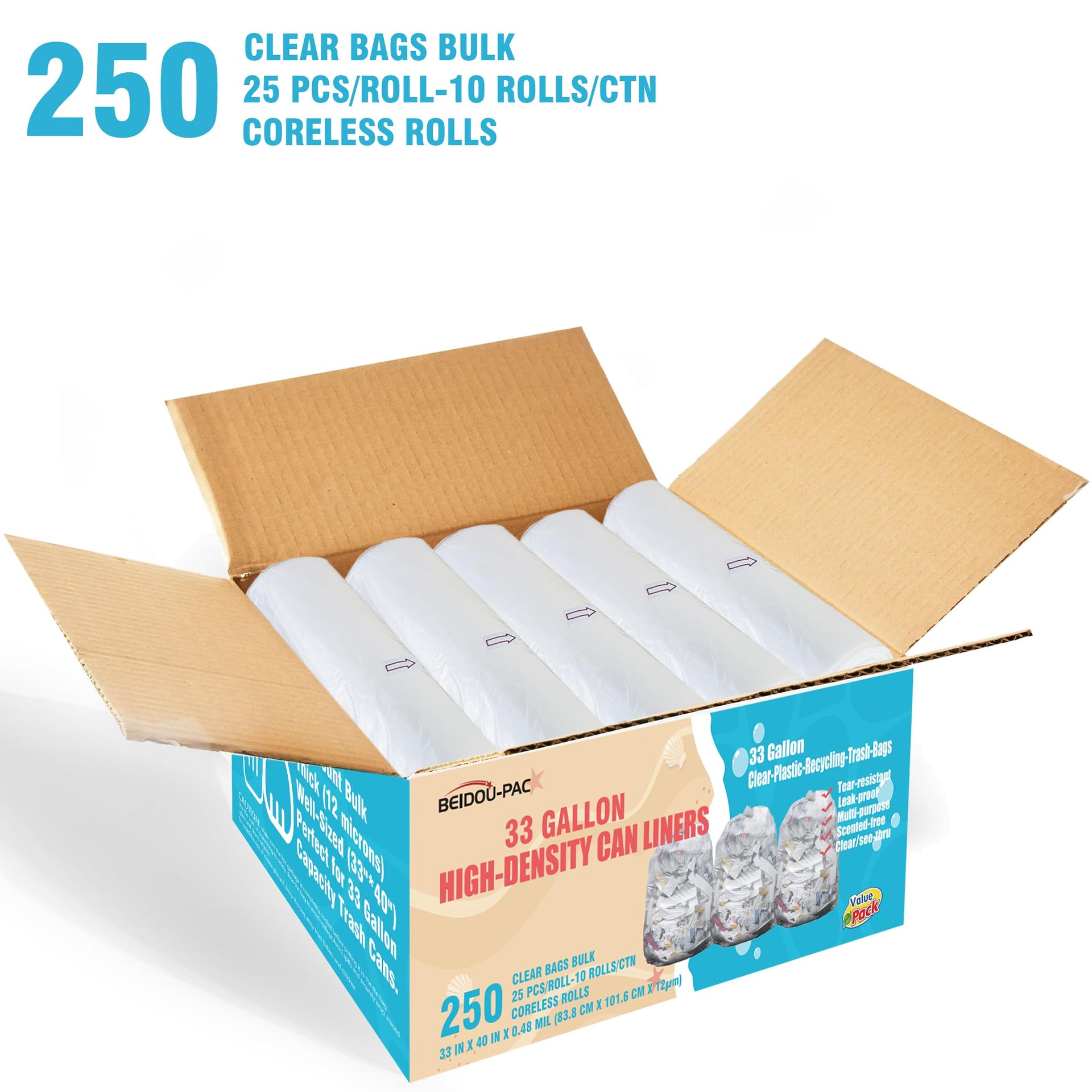 33 Gallon Trash Bags (250 Count)