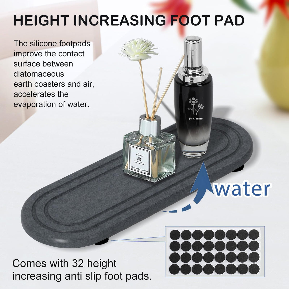 2PCS Water Absorbing Stone Tray (2 Count)