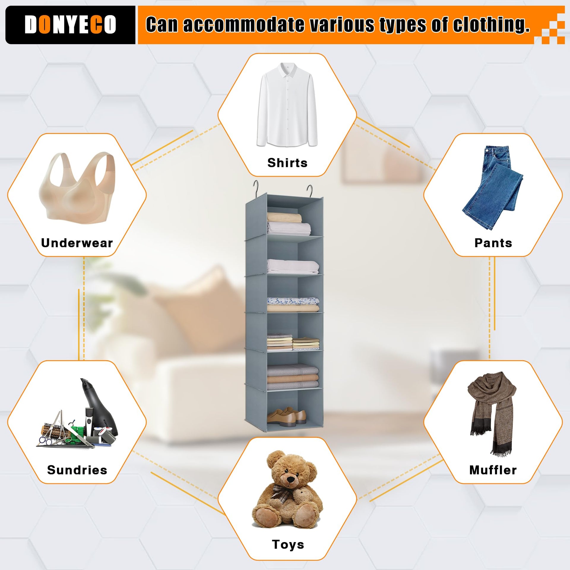 Hanging Closet Organizer 6 (6 Count)
