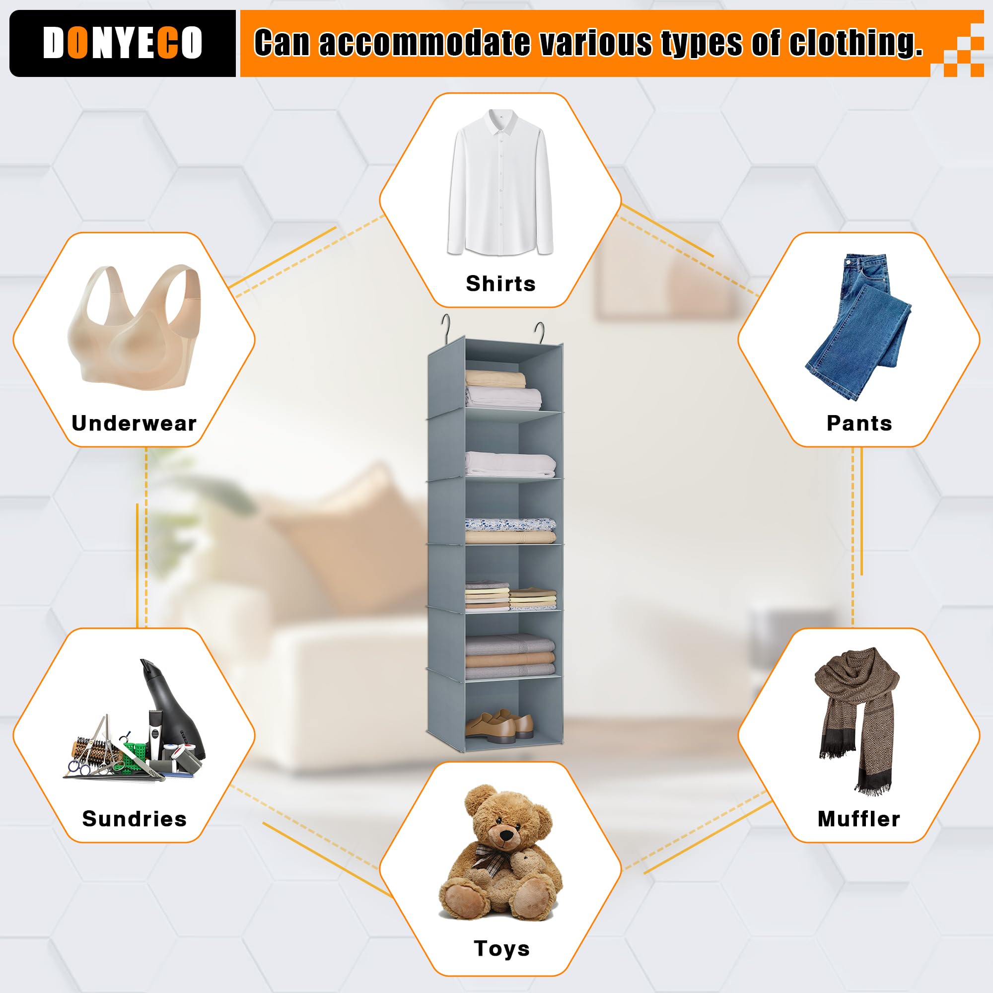 Hanging Closet Organizer 6 (6 Count)